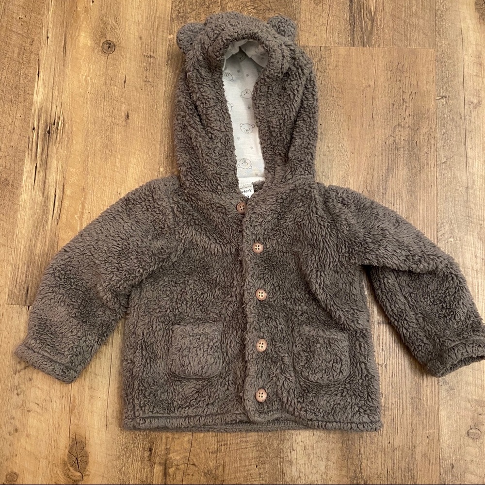 Carter’s Hooded Sherpa/Fleece Button Up 18mo